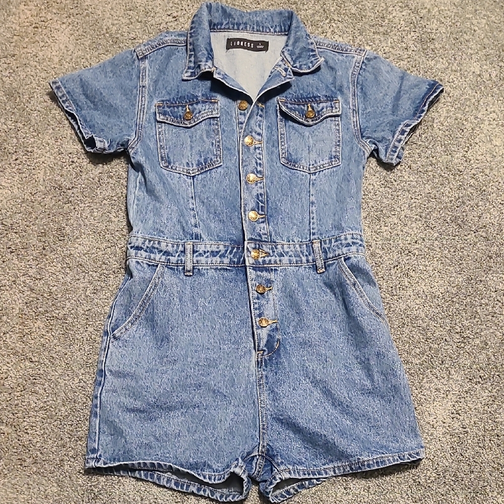 Blue Denim Romper Jumpsuit